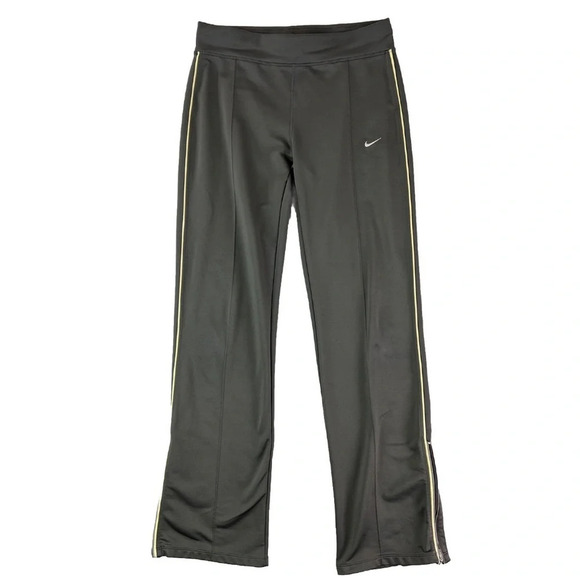 Nike Track Pants Green Women's Preppy Workout Embroidered Ankle Zip Pull On - Picture 1 of 16